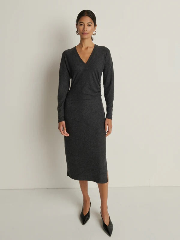 Nation Sandrine Midi Dress Heather Charcoal / Medium Nation Sandrine Midi Dress Heather Charcoal / Medium