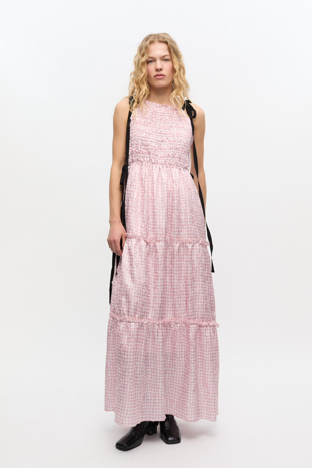 ワンピース GANNI Shibori Pleat Maxi Smock SlipDress FINAL SALE: GANNI Shibori Pleat Maxi Smock Slip Dress – Meridian