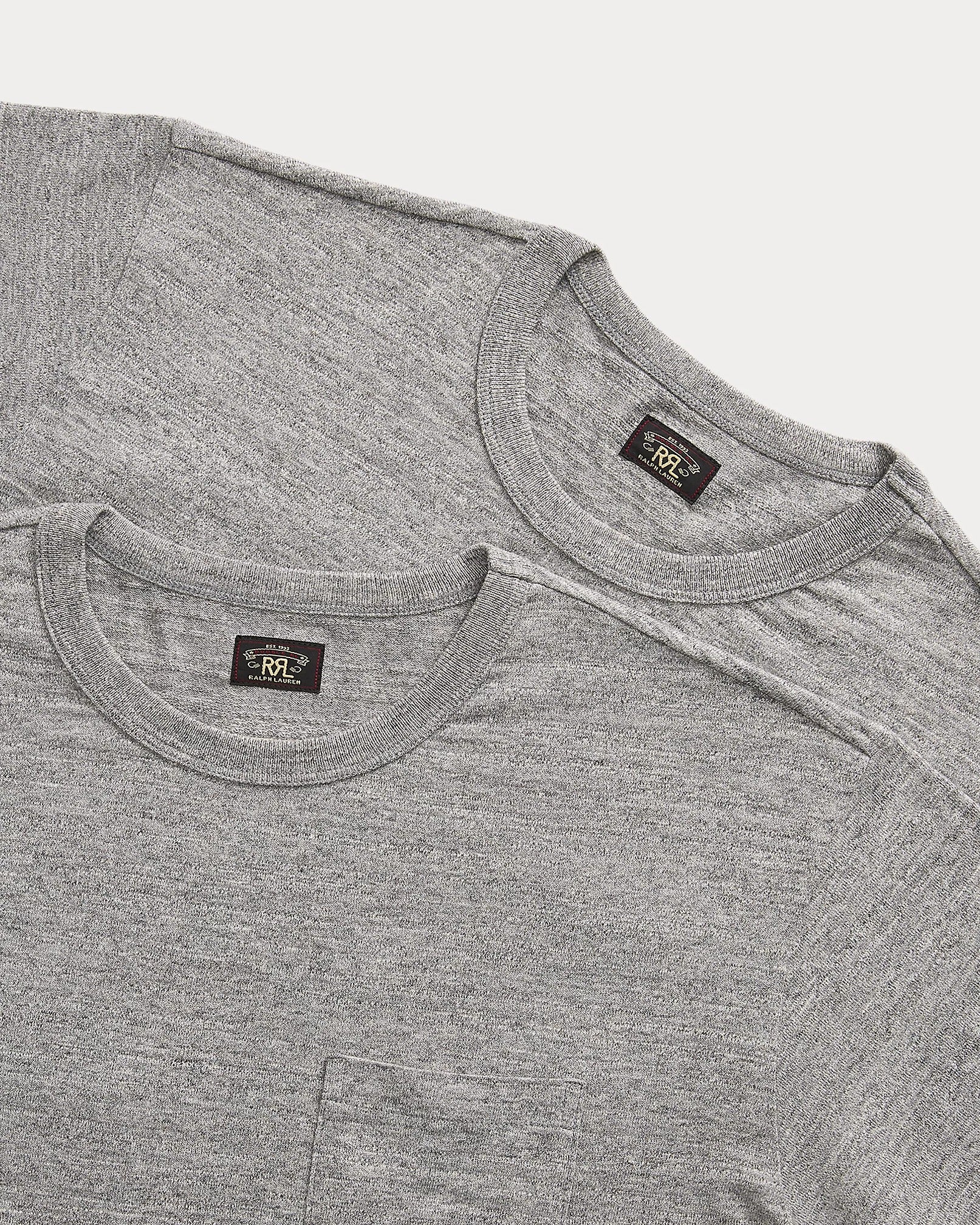 DOUBLE RL Short Sleeve Cotton Jersey Knit Pocket T-Shirt (2 pack
