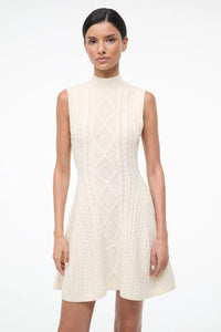 beaded crochet mini dress in ivory Waikiki Mini Dress