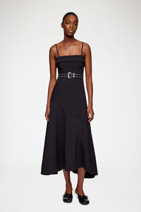 FINAL SALE: GANNI Future Twill Suiting Long Asymmetrical Dress XS / Black