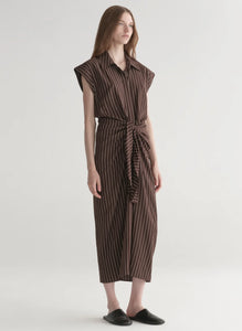 A.L.C. Emilia Striped Midi Dress in Ganache Stripe, Size 4