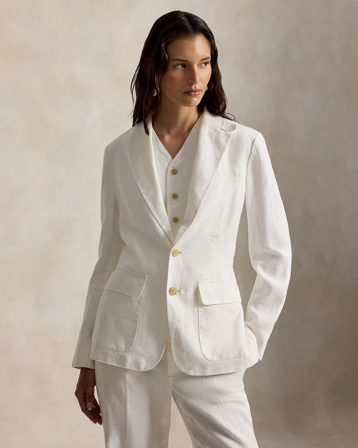 POLO RALPH LAUREN Single-Breasted Linen Blazer – Meridian Boutique