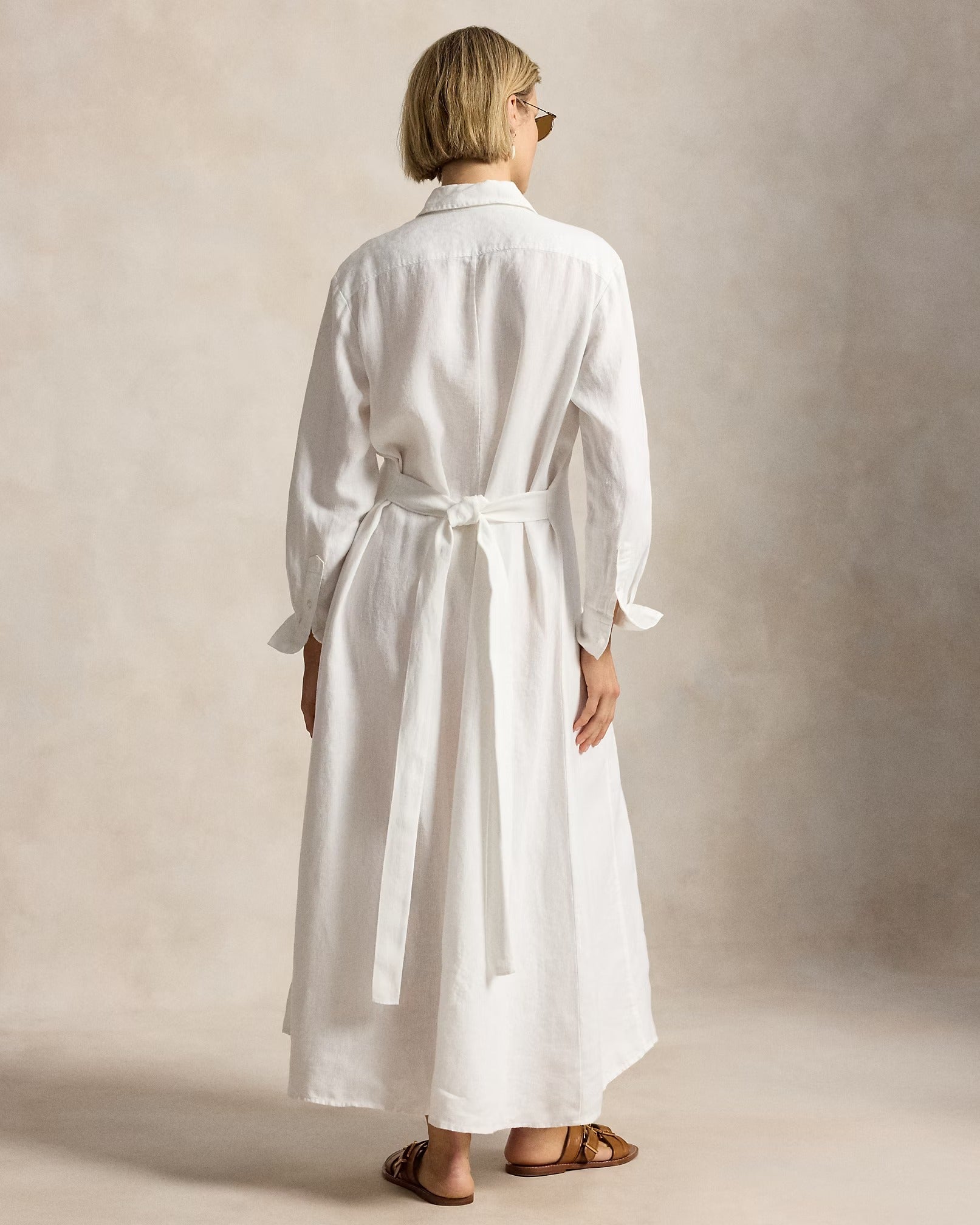 Ralph Lauren Women's Self-Tie Linen Shirtdress | Size 8