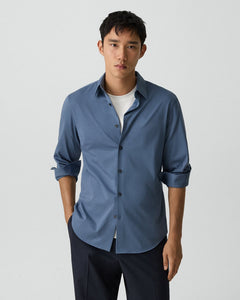 men dress shirts on sale Mens Cotton Blue Striped Slim Fit Spread Collar Wrinkle Free Dress Shirt, 15.5 / 32/33