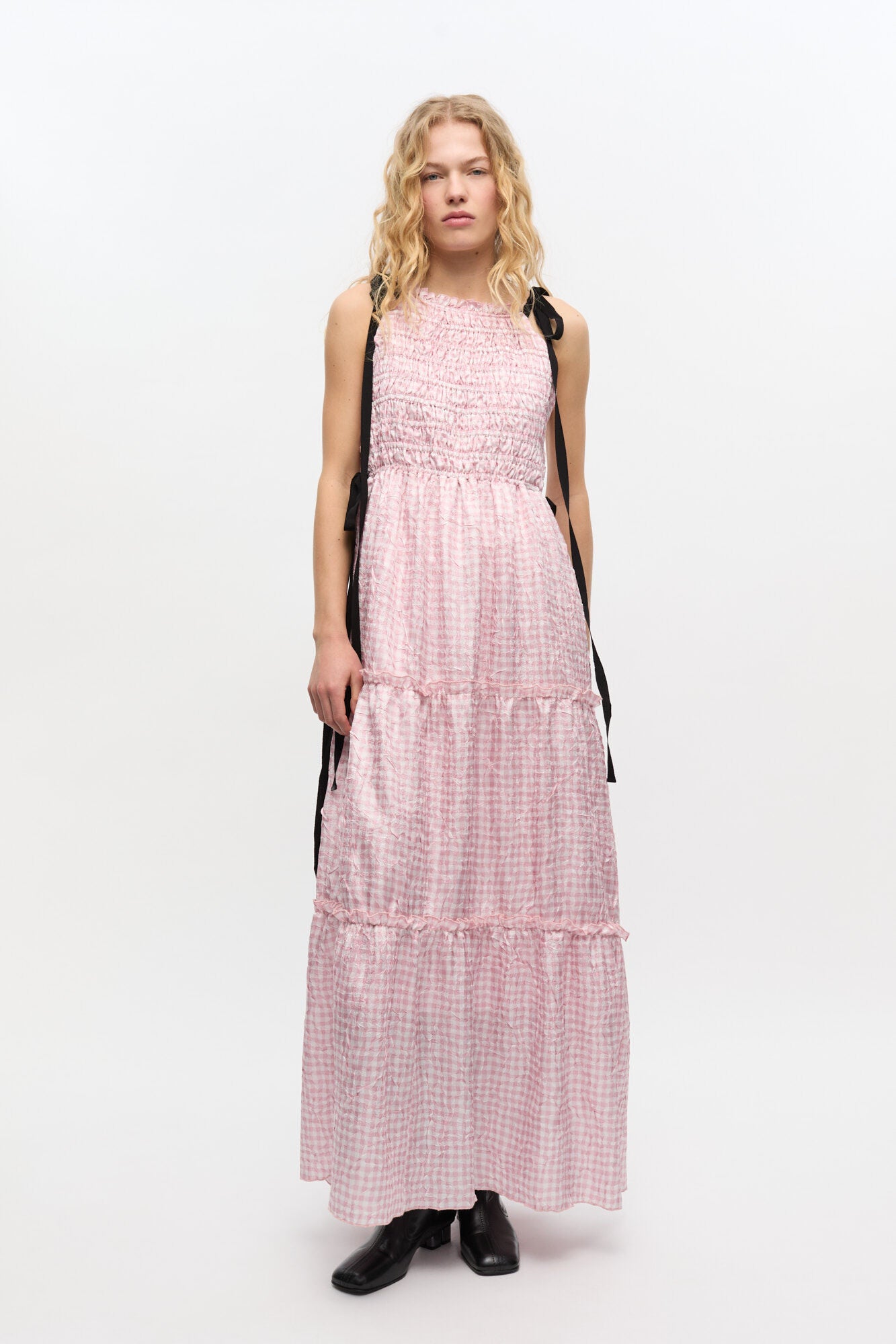 オールインワン・サロペット Ganni Shirt-Style Dress With Crinkled Texture Ganni – Meridian Boutique