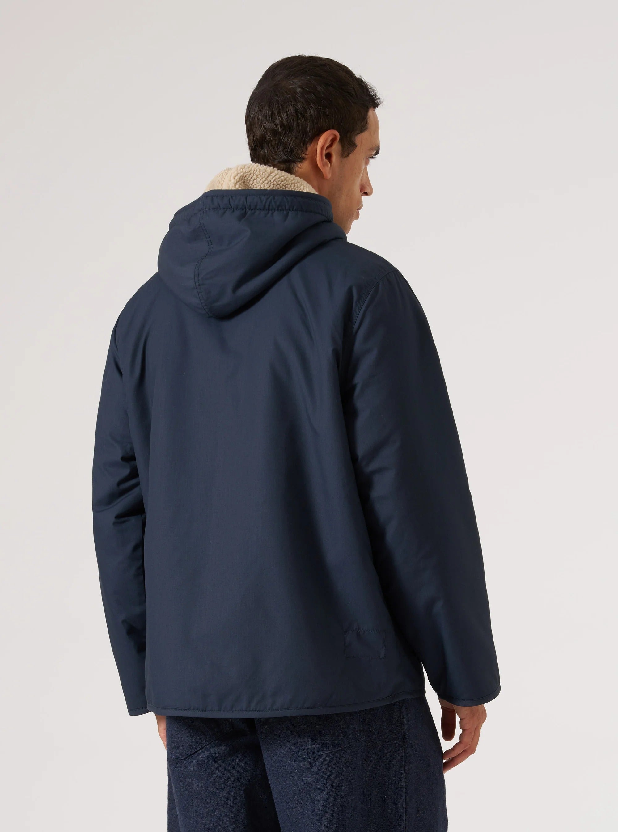 UNIVERSAL WORKS. Polytech/Sherpa Reversible Hooded Jacket