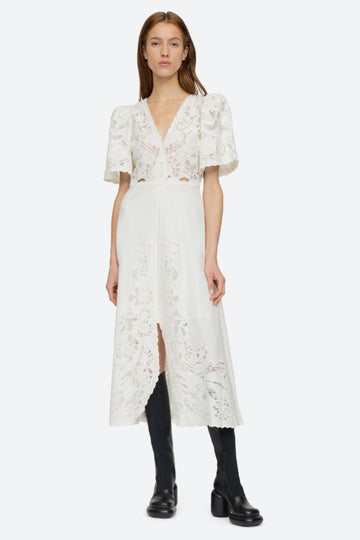 Product photo of Baylin Lace Puff Sleeve Dress-Sea New York-Meridian Boutique