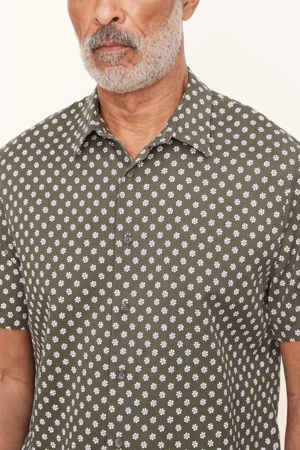 Product photo of Cosmo Floral Print Short Sleeve Shirt-Vince-Meridian Boutique
