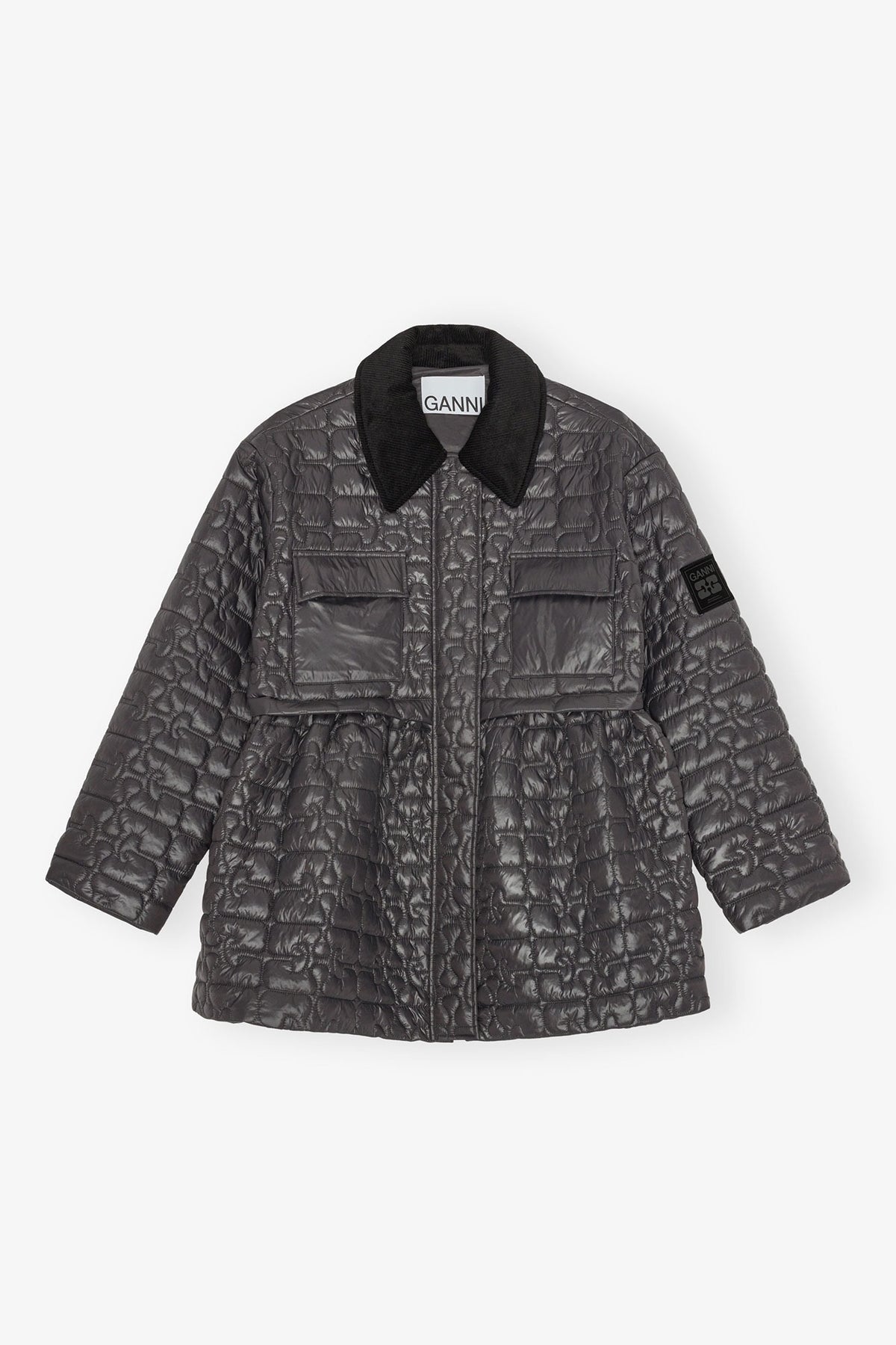 FINAL SALE: GANNI Shiny Quilted Flare Midi Jacket – Meridian Boutique