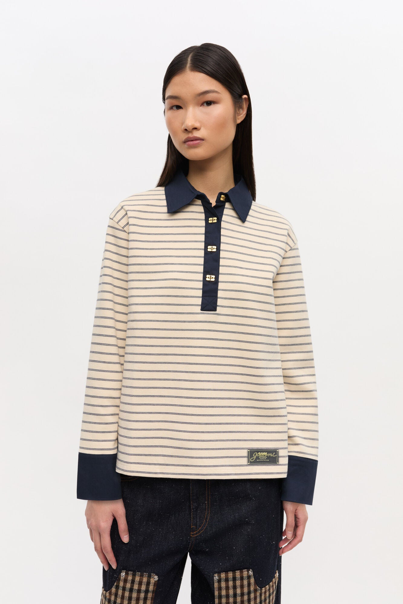 GANNI Organza Shirt ブラウン 34サイズ GANNI Organza Shirt ブラウン 34サイズ - メルカリ