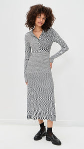 GANNI Polo Dress in Spacedyed Knit - Size S Black GANNI Polo Dress in Spacedyed Knit - Size S Black