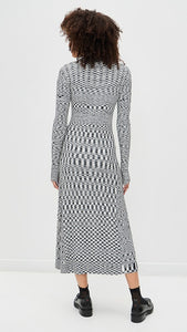 Ganni Women's Space-Dyed Knit Sheath Midi-Dress - Black