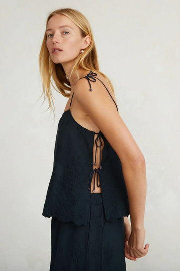 Product photo of Grace Embroidered Tie Top-Chan Luu-Meridian Boutique