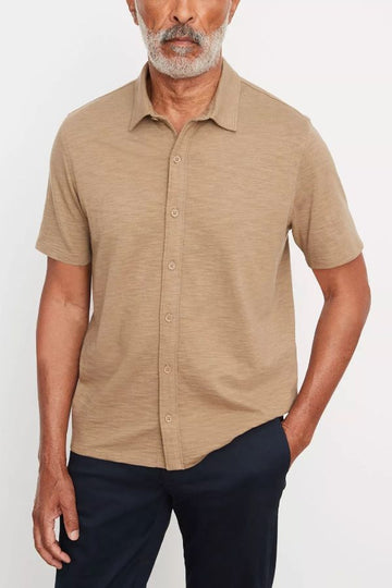 Product photo of Heavy Slub Short Sleeve Button Down-Vince-Meridian Boutique