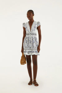 farm rio white flower dress FARM RIO Flowers Arch Mini Dress – Meridian Boutique