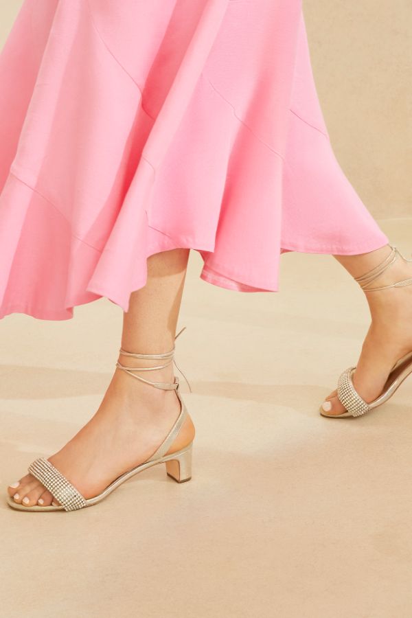 Product photo of Jackie Mid Heel Ankle Wrap Sandal-Loeffler Randall-Meridian Boutique