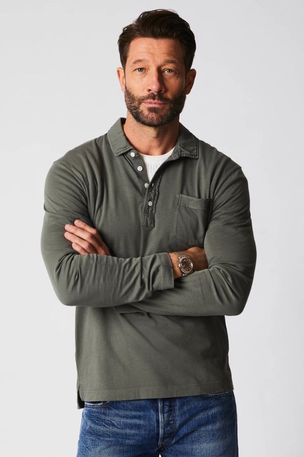 Product photo of Long Sleeve Pensacola Polo-Billy Reid-Meridian Boutique