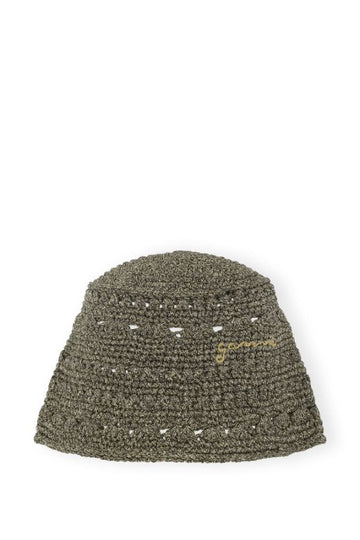 Product photo of Metallic Crochet Bucket Hat-Ganni-Meridian Boutique