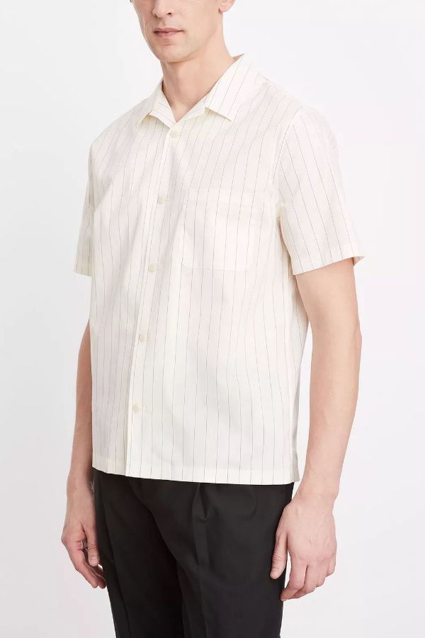 Product photo of Monte Stripe Short Sleeve Shirt-Vince-Meridian Boutique