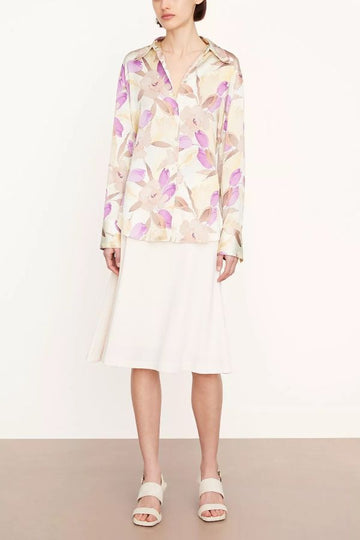 Product photo of Nouveau Magnolia Silk Relaxed Shirt-Vince-Meridian Boutique