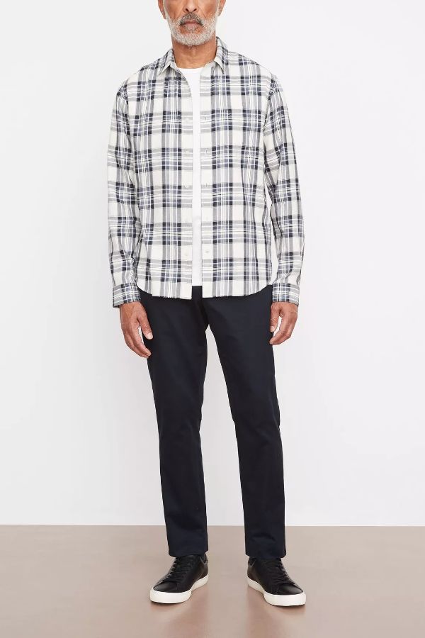 Product photo of Ocean Plaid Long Sleeve Shirt-Vince-Meridian Boutique