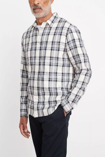 Product photo of Ocean Plaid Long Sleeve Shirt-Vince-Meridian Boutique