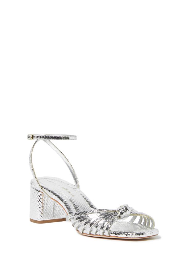 Product photo of Olivia Leather Knot Mid Heel Sandal-Loeffler Randall-Meridian Boutique