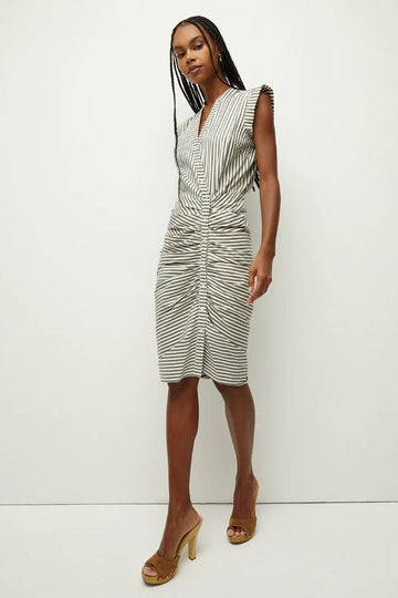 Product photo of Ruched Shirt Dress-Veronica Beard-Meridian Boutique