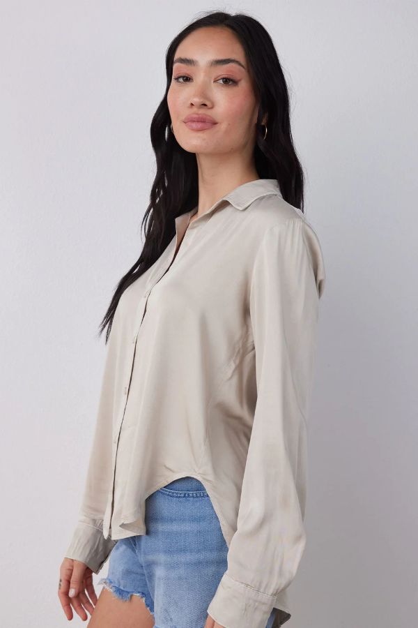 Product photo of Satin Flowy Button Down-Bella Dahl-Meridian Boutique