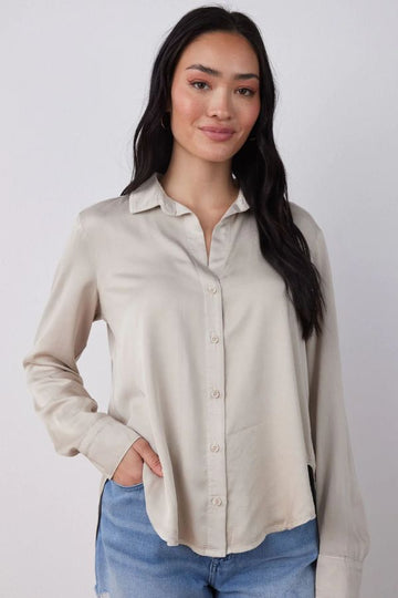 Product photo of Satin Flowy Button Down-Bella Dahl-Meridian Boutique