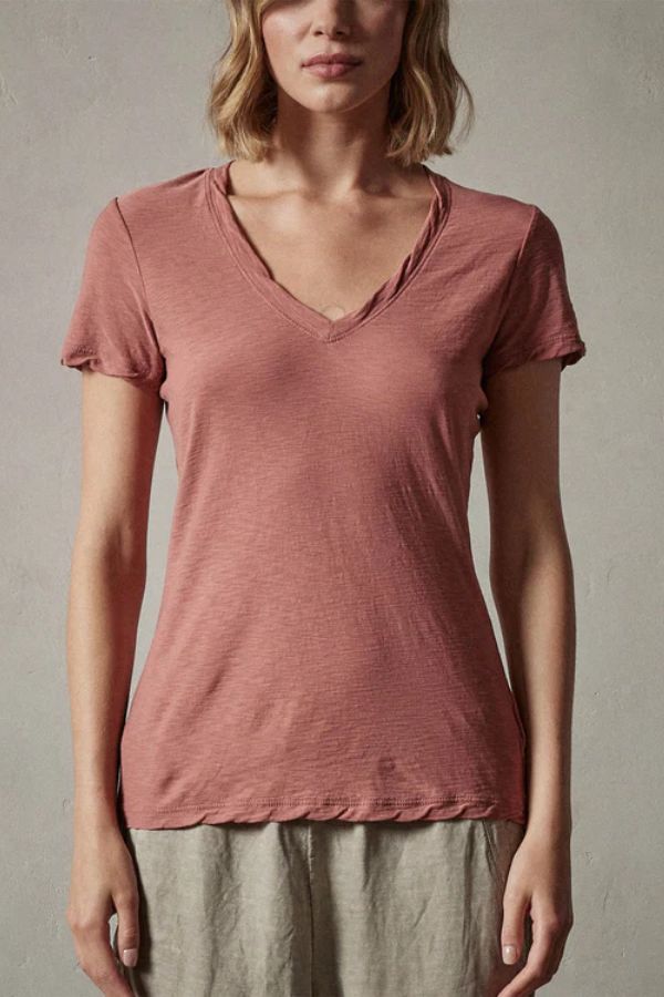 Product photo of Sheer Slub Casual V Neck Tee-James Perse-Meridian Boutique