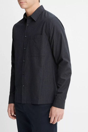 Product photo of Silverstone Windowpane Long-Sleeve Shirt-Vince-Meridian Boutique