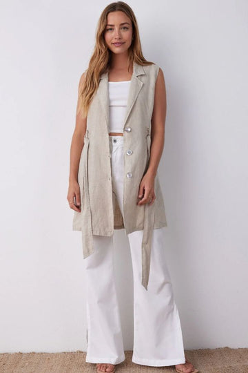 Product photo of Sleeveless Belted Blazer-Bella Dahl-Meridian Boutique