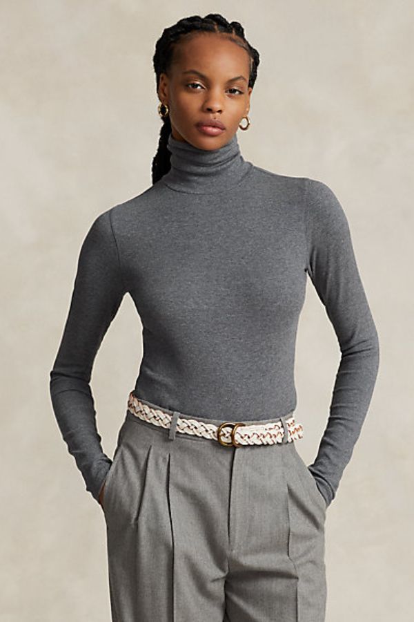 Ralph lauren cotton ribbed turtleneck Clearance