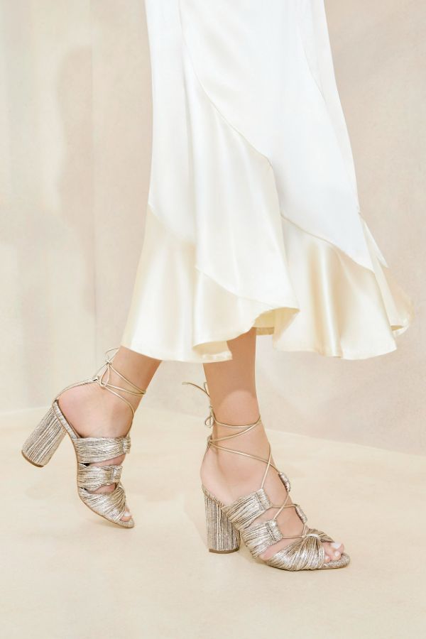 Product photo of Teresa Pleated Lace Up High Heel Sandal-Loeffler Randall-Meridian Boutique