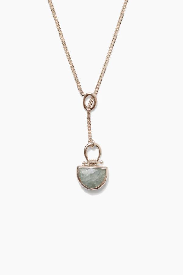Product photo of Aquamarine Luna Drop Necklace-Chan Luu-Meridian Boutique