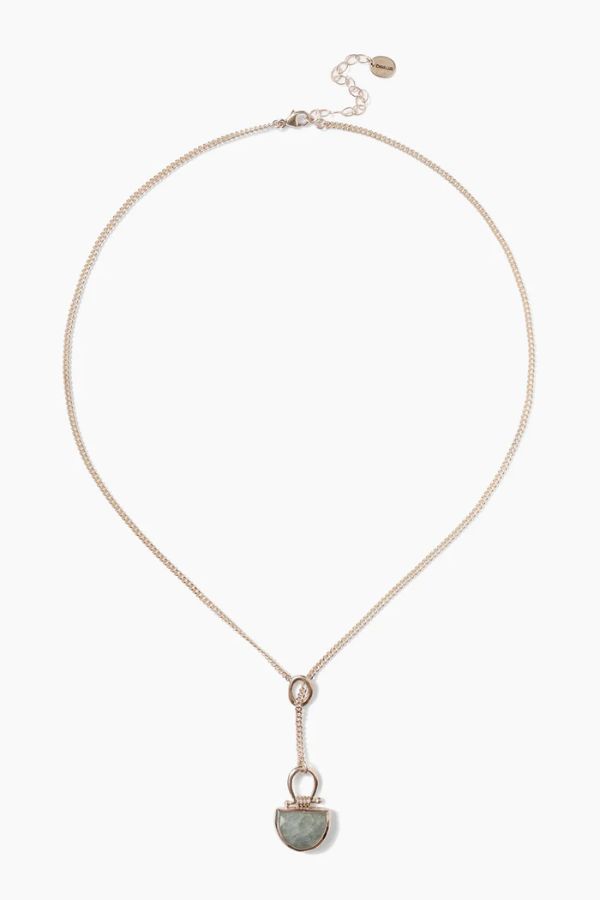 Product photo of Aquamarine Luna Drop Necklace-Chan Luu-Meridian Boutique